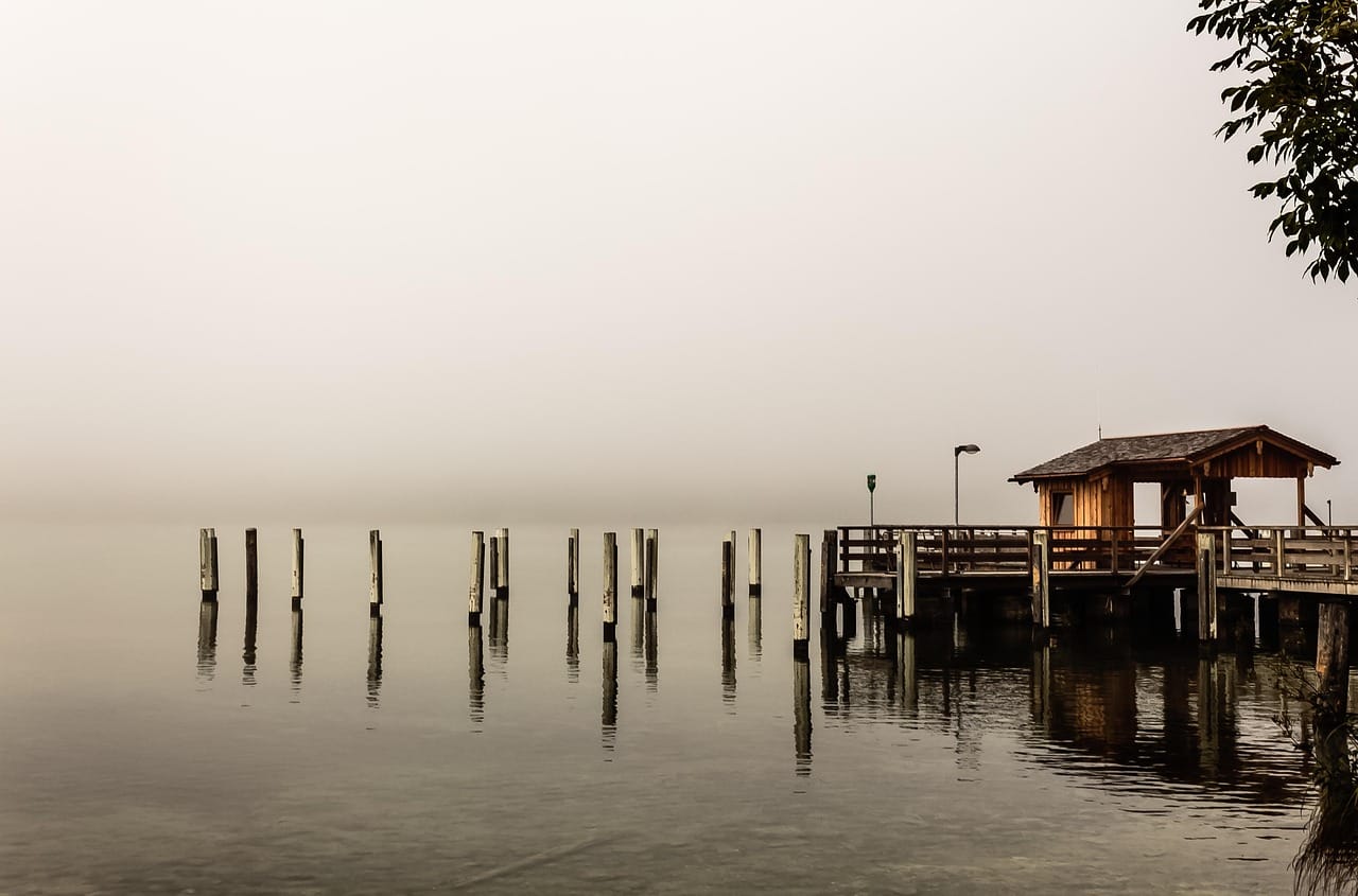 The end of the dock: the only place with one bar of signal.