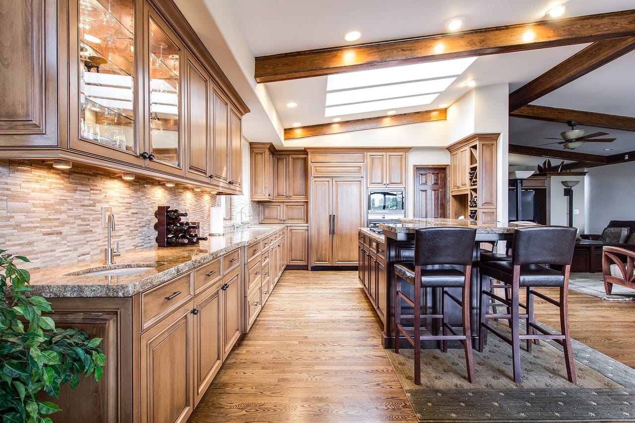 A kitchen with one thing to look at: the window.